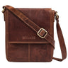 "Bari" Sacoche vintage cuir homme format vertical moyen pour tablette 8 pouces et documents DIN A5