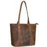 damen shoppe tasche leder mittelgroß braun