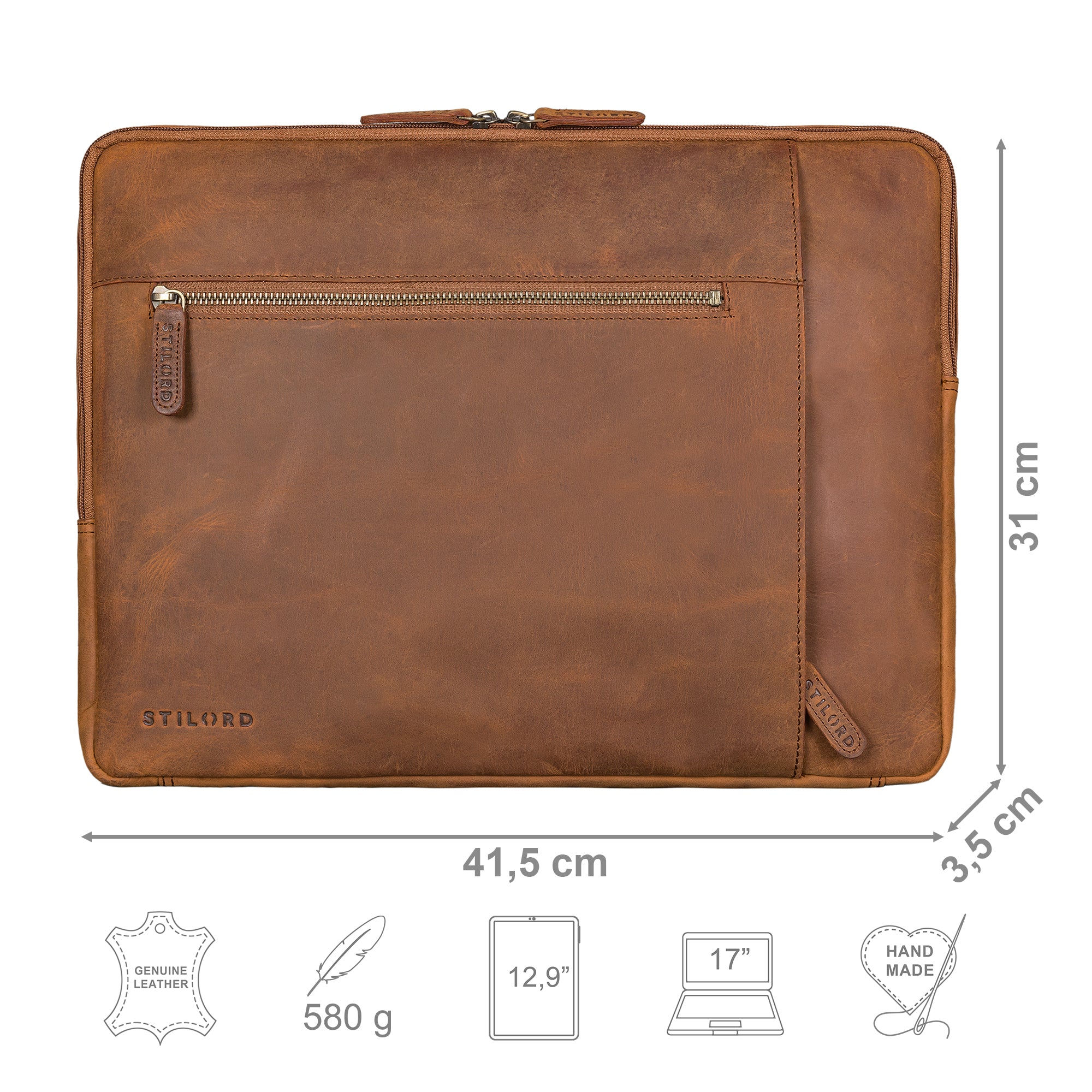 braunes Laptop Sleeve für 17 Zoll Laptop