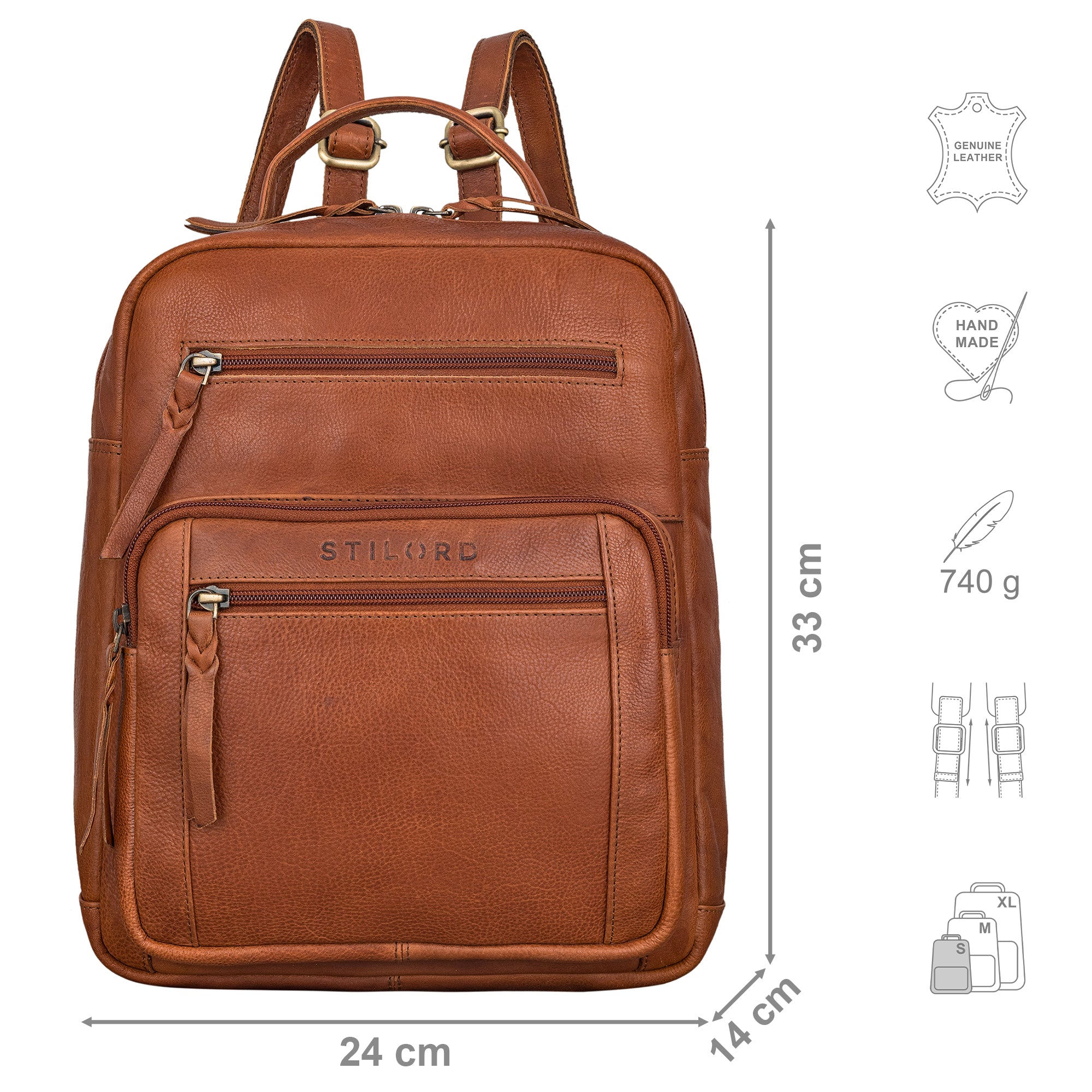 Brauner Damenrucksack Leder