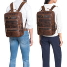 echtleder braun rucksack business damen elegant