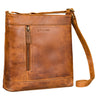 "Moni" Élegant Sac Bandoulière Femme Cuir Véritable Taille Moyenne pour Tablette 11"
