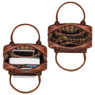 damen rucksack echt leder  braun