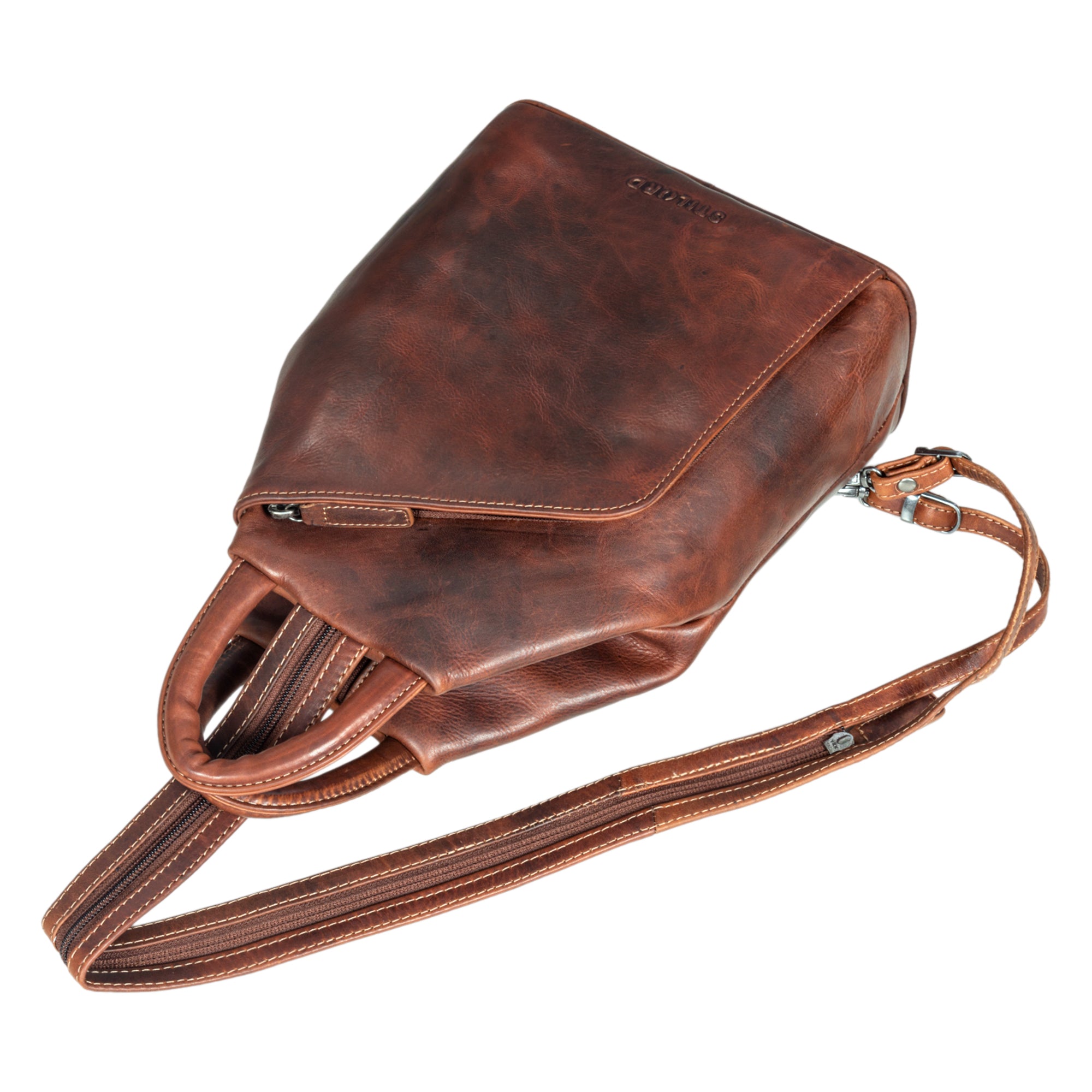 Echtleder Rucksack Damen Cognac