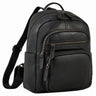 Schwarzer City Rucksack Damen Leder Klein Lederrucksack für 13 Zoll