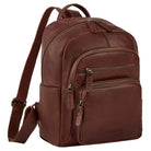 Brauner City Rucksack Damen Leder Klein Lederrucksack für 13 Zoll 