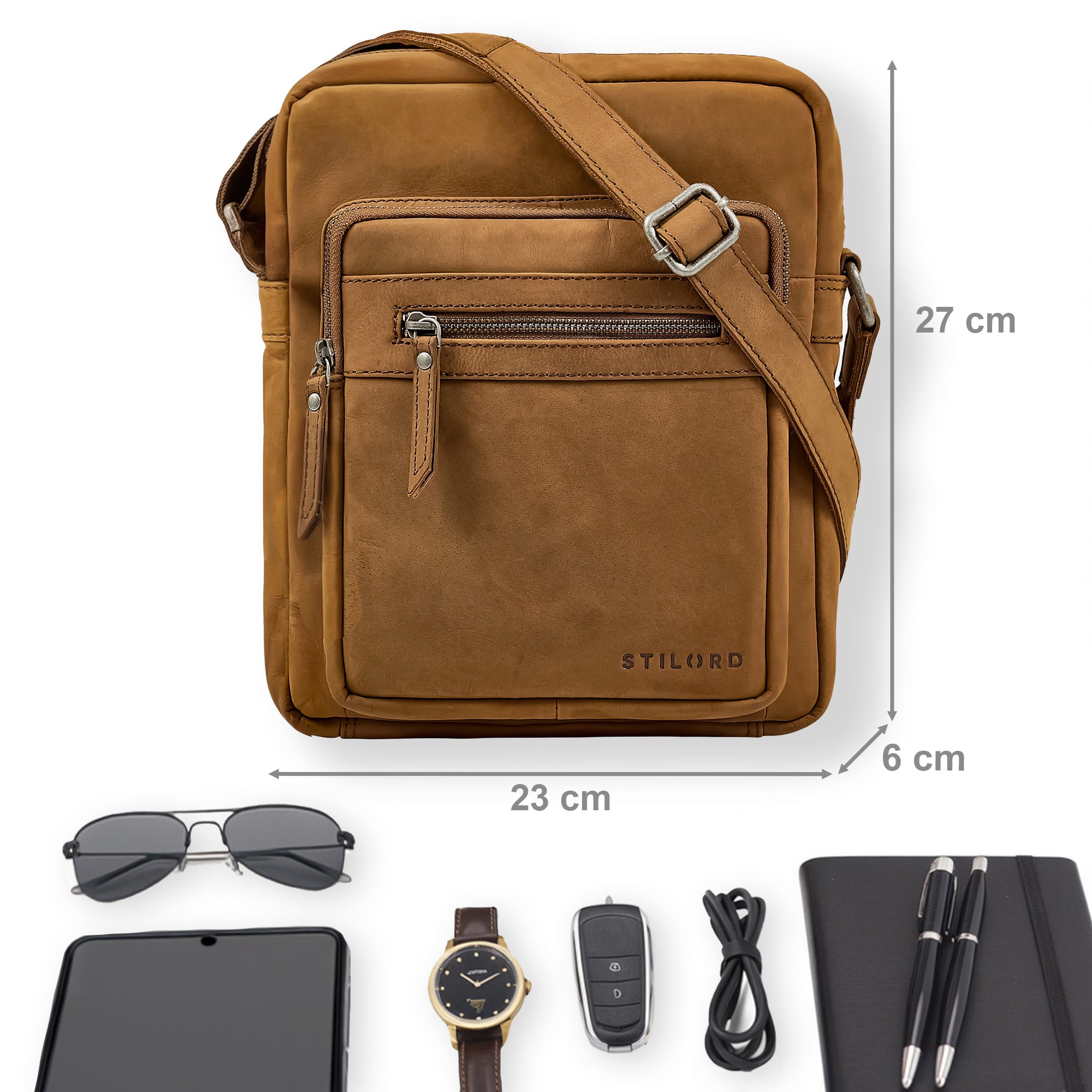Ledertasche Herren geräumig Echtleder