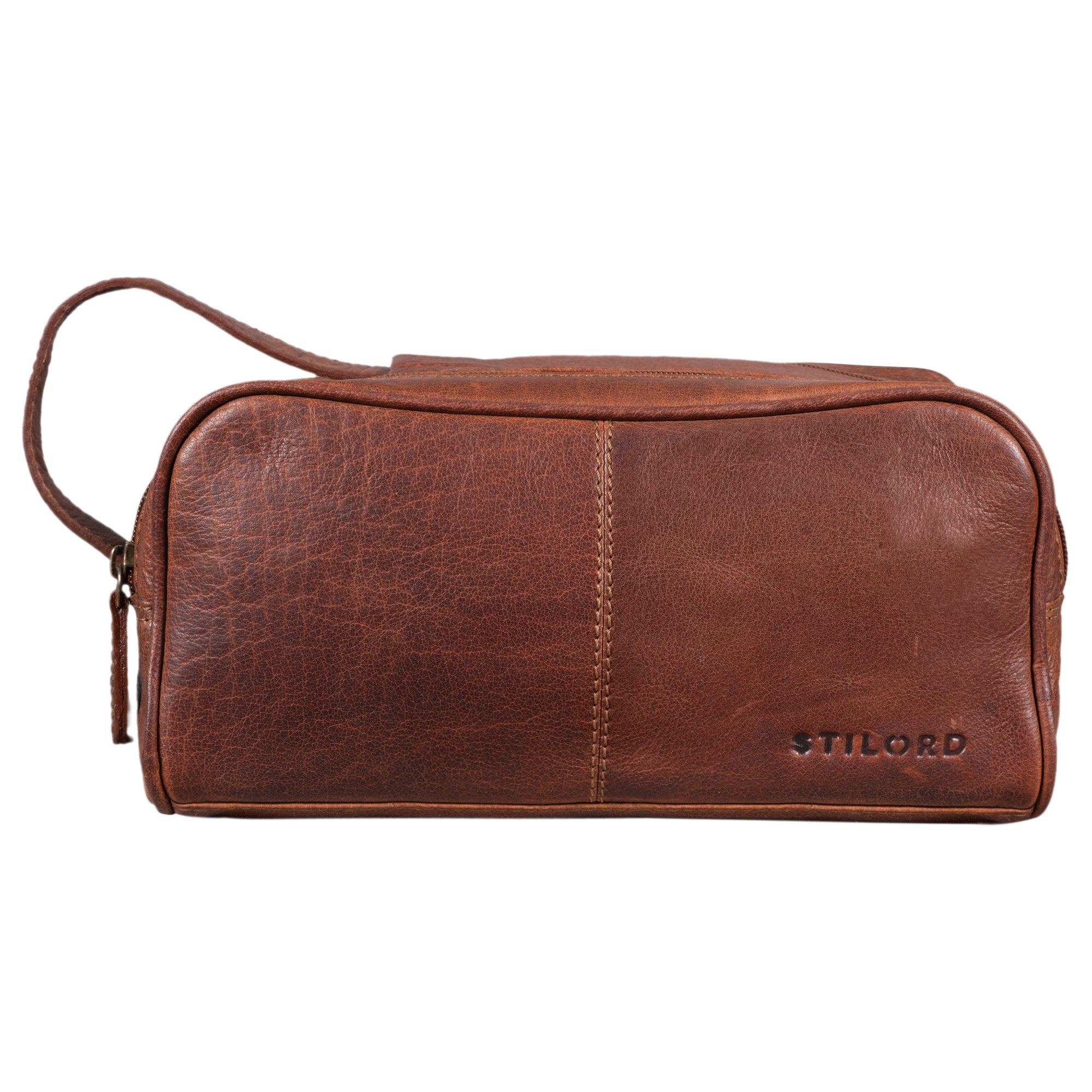 Badezimmertasche Herren Leder braun