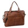 Schmale Laptoptasche 15.6 Zoll Leder Aktentasche Herren Cognac mit Schultergurt & Griff