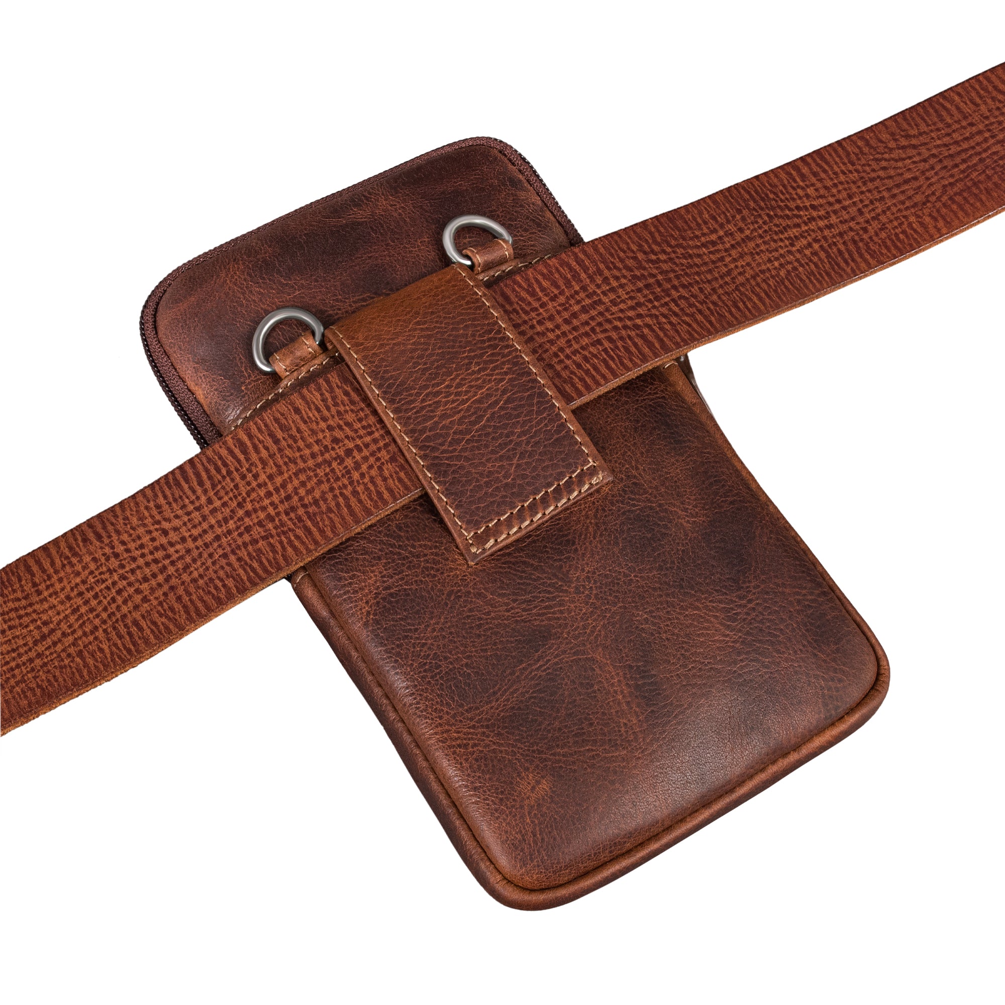 Leder Bauchtasche mit Gürteltasche