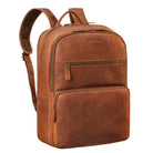 Laptoprucksack Cognac für 13,3 Zoll aus der schrägen Frontalperspektive