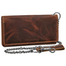 "Leonidas" Porte-monnaie Cuir Homme avec chaîne RFID
