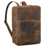 Buero Rucksack leder mit 17 zoll laptopfach Herren gross braun