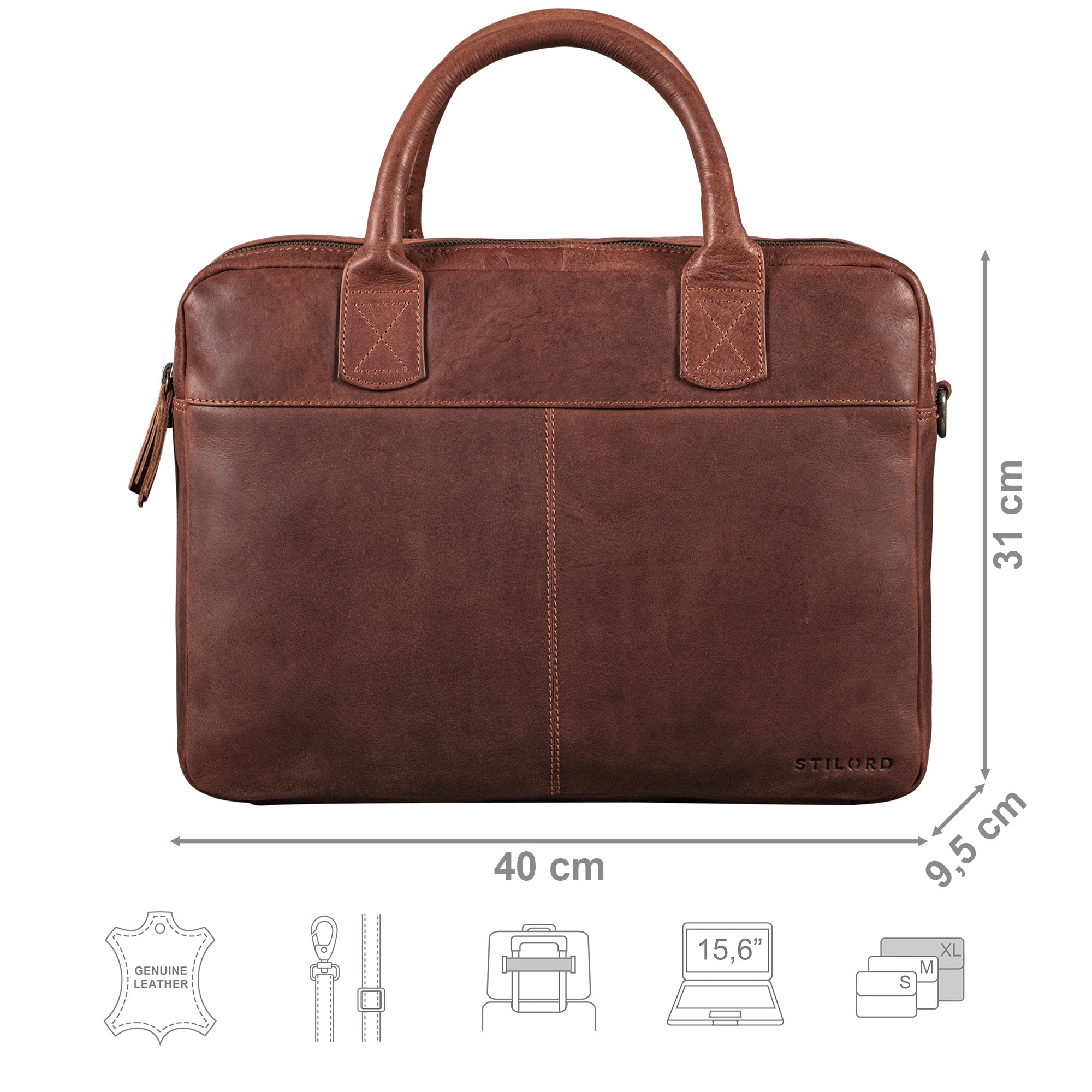 braune Vintage-Ledertasche