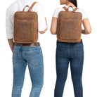 rucksack vintage Damen leder braun